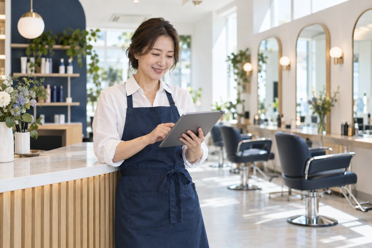 매장 계산대에서 노트북을 사용하는 운영자 — 신용불량자 PG사 온라인 예약온라인 예약, 화면 결제도 열 수 있어요. 연락 주시면 쓰시는 화면에 그대로 붙여 드립니다.